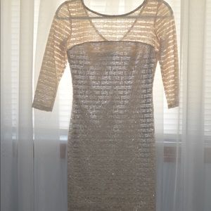 Gold mid sleeve dress